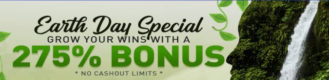 220% Earth Day Bonus + win $50 Voucher Garden World @ 11 RTG Casinos