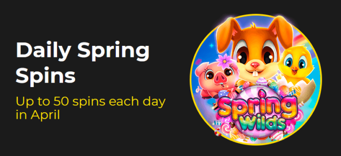 Slotastic Casino - up to 50 daily Free Spins on Spring Wilds April 2021