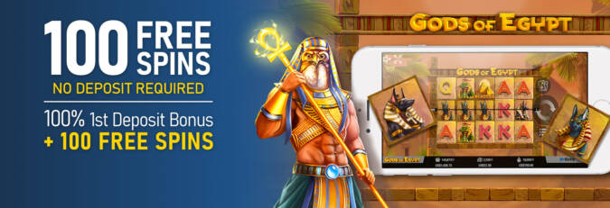 CyberSpins Casino - Exclusive 100 No Deposit FS on Gods of Egypt + 100% Bonus + 100 Free spins