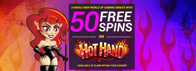 Vegas2Web Casino - Exclusive 50 No Deposit FS Bonus Code on Hot Hand