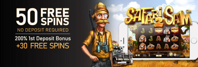 Vegas Crest Casino - Exclusive 50 No Deposit FS on Safari Sam 2 + 200% Bonus + 30 Free spins