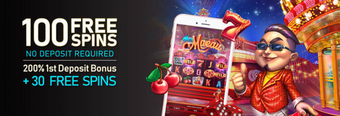 Vegas Crest Casino - Exclusive 100 No Deposit FS on Mr. Macau + 200% Bonus + 30 Free spins