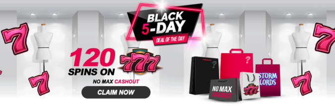 120 Black 5-Day Spins on 777 RTG Slot @ 11 RTG Casinos