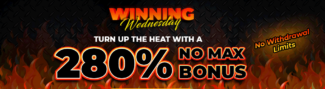 280% Wednesday No Max Deposit Bonus Code @ 4 RTG Casinos (today only)