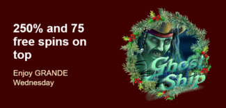 Grande Vegas Casino - 250% Deposit Bonus Code + 75 FS on Ghost Ship December 2021