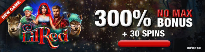 Fab Spins Casino - 300% Deposit Bonus + 30 Free Spins on Lil Red