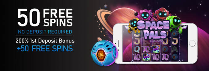 Vegas Crest Casino - Exclusive 50 No Deposit FS on Space Pals + 200% Bonus + 50 Free spins