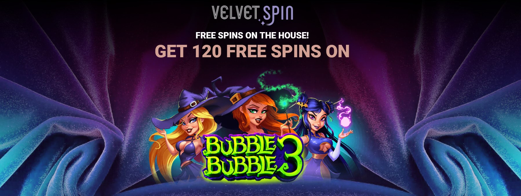 Velvet Spin Casino Exclusive 120 No Deposit FS Bonus Code On Bubble 