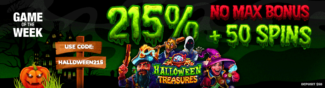 Spin Oasis Casino - 215% Deposit Bonus + 50 Free Spins on Halloween Treasures