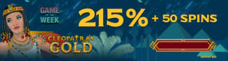 Spin Oasis Casino - 215% Deposit Bonus + 50 Free Spins on Cleopatras Gold