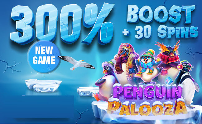 Spin Oasis Casino - 25 No Deposit FS on Penguin Palooza + 300% Deposit Bonus + 30 Free Spins