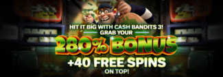 Raging Bull Casino - 280% No Max Bonus Code + 40 Free Spins on Cash Bandits 3