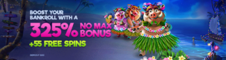 325% No Max Bonus Code + 55 FS on Wild Hog Luau @ 4 SpinLogic Gaming Casinos (this weekend only)