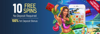 CyberSpins Casino - Exclusive 10 No Deposit FS on Hawaiian Dreams + 100% Welcome Bonus