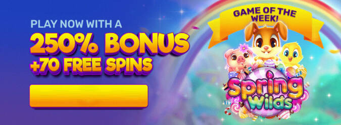 250% Deposit Bonus Code + 70 Free Spins on Spring Wilds @ 4 SpinLogic Gaming Casinos