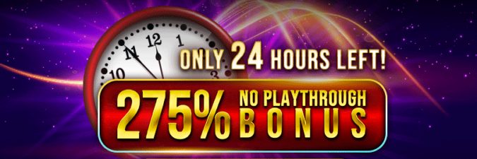 Raging Bull Casino - 275% No Playthrough Deposit Bonus (today only)