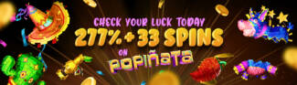 Grand Fortune Casino - 277% No Max Bonus Code + 33 Free Spins on Popinata