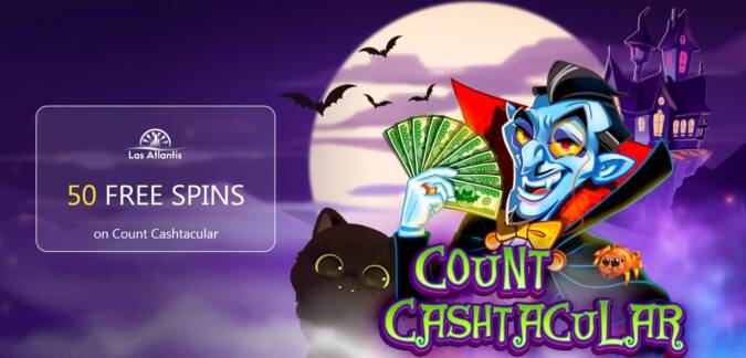 Las Atlantis Casino - Exclusive 50 No Deposit FS Bonus Code on Count Cashtacular