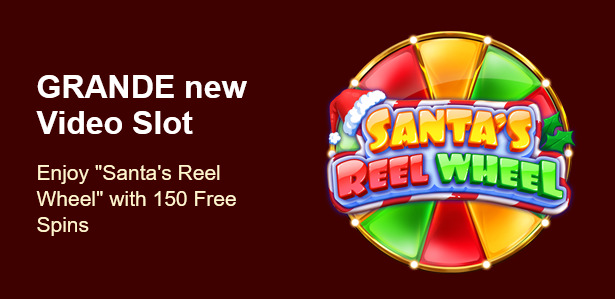 Grande Vegas Casino - 150% Deposit Bonus + 50 FS on Santas Reel Wheel