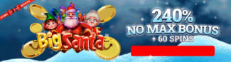 240% No Max Bonus Code + 60 FS on Big Santa @ 4 SpinLogic Gaming Casinos