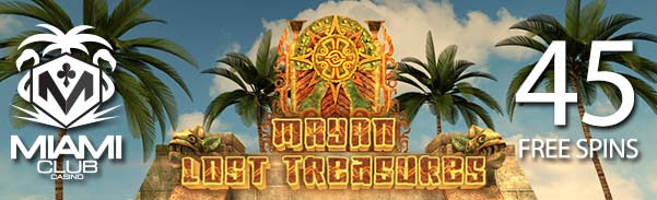 Miami Club Casino - 45 No Deposit FS on Mayan Lost Treasures + 100% Bonus + 30 FS on Cool Bananas