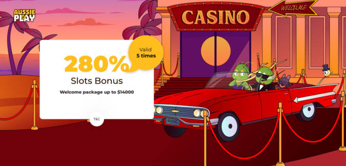 Aussie Play Casino - Exclusive 280% Welcome Deposit Bonus up to $14,000