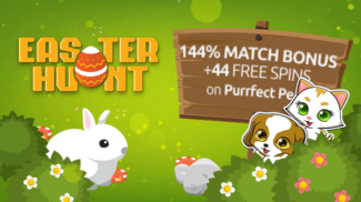 Jackpot Capital Casino - 144% Deposit Bonus + 44 FS on Purrfect Pets April 2023