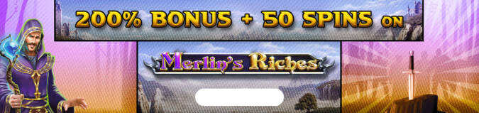 200% Deposit Bonus Code + 50 FS on Merlins Riches @ 11 SpinLogic Gaming Casinos (this weekend only)