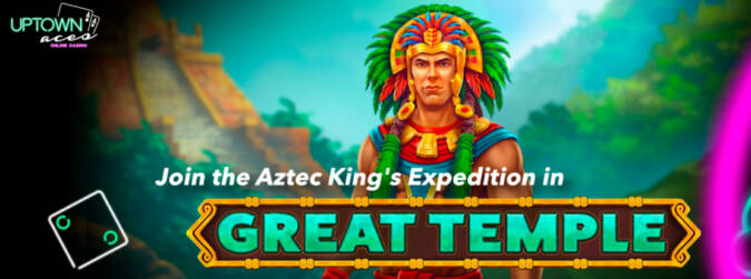 Uptown Aces Casino - 25 No Deposit FS Bonus Code on Great Temple + 222% Bonus + 50 FS