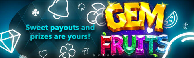 Sloto Cash Casino - 50 No Deposit FS Bonus on Gem Fruits + 150% Bonus + 50 FS