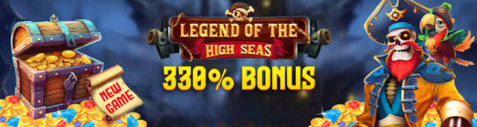 Heaps O Wins Casino - 330% Deposit Bonus + 50 Free Spins on Legend of the High Seas