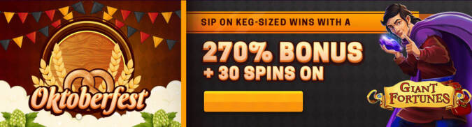 270% No Max Bonus Code + 30 FS on Giant Fortunes @ 11 SpinLogic Gaming Casinos