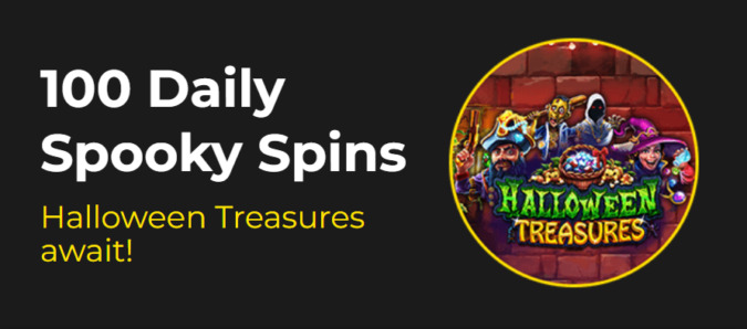 Slotastic Casino - up to 100 daily Free Spins on Halloween Treasures October 2023