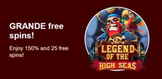 Grande Vegas Casino - 150% Deposit Bonus + 25 FS on Legend of the High Seas