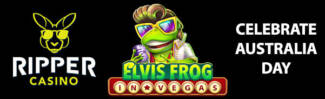 Ripper Casino - 200% Deposit Bonus + 26 Free Spins on Elvis Frog in Vegas