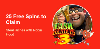 Grande Vegas Casino - 150% Deposit Bonus + 25 FS on Cash Bandits 3