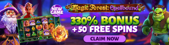 Heaps O Wins Casino - 330% Deposit Bonus + 50 Free Spins on Magic Forest: Spellbound