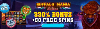 Heaps O Wins Casino - 330% Deposit Bonus + 50 Free Spins on Buffalo Mania Deluxe