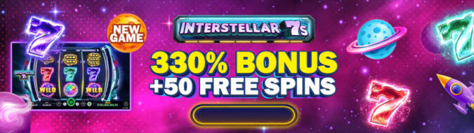 Heaps O Wins Casino - 20 No Deposit Free Spins on Interstellar 7s + 330% Bonus + 50 FS
