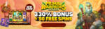 Heaps O Wins Casino - 20 No Deposit Free Spins on Primal Warriors Legacy + 330% Bonus + 50 FS