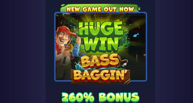 260% No Max Bonus Code + 60 FS on Bass Baggin @ 11 SpinLogic Gaming Casinos