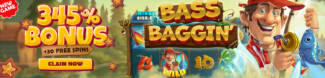 A Big Candy Casino - 15 No Deposit FS on Bass Baggin + 345% Deposit Bonus + 30 Free Spins