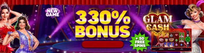 Heaps O Wins Casino - 20 No Deposit Free Spins on Glam Cash + 330% Bonus + 50 FS