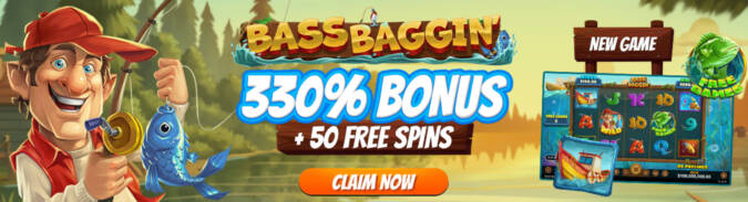 Heaps O Wins Casino - 20 No Deposit Free Spins on Bass Baggin + 330% Bonus + 50 FS