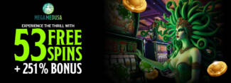 Mega Medusa Casino - Exclusive 53 Free Spins + 251% Welcome Bonus