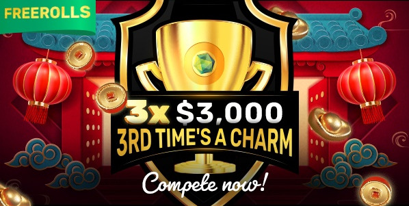 Ozwin Casino - 3x $3,000 3rd time's a Charms Freeroll Tournaments