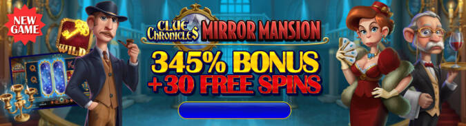 A Big Candy Casino - 345% Deposit Bonus + 30 Free Spins on Clue Chronicles Mirror Mansion