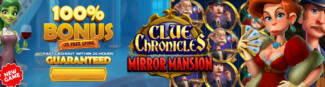 Mega Medusa Casino - 20 No Deposit FS Bonus Code on Clue Chronicles Mirror Mansion + 100% Bonus + 25 FS