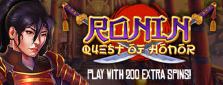 SlotsRoom Casino - 350% Deposit Bonus + 200 Free Spins on Ronin Quest of Honor