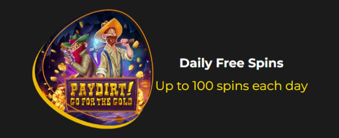 Slotastic Casino - up to 100 daily Free Spins on Paydirt! Go for the Gold November 2024